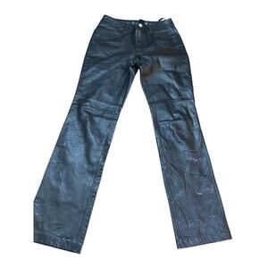 Gap Black Leather Y2k Motorcycle Bootcut Jeans Size 2